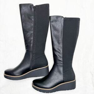 NEW in box EUROSOFT Falicia Knee High Wedge Boot in Black size 9M
